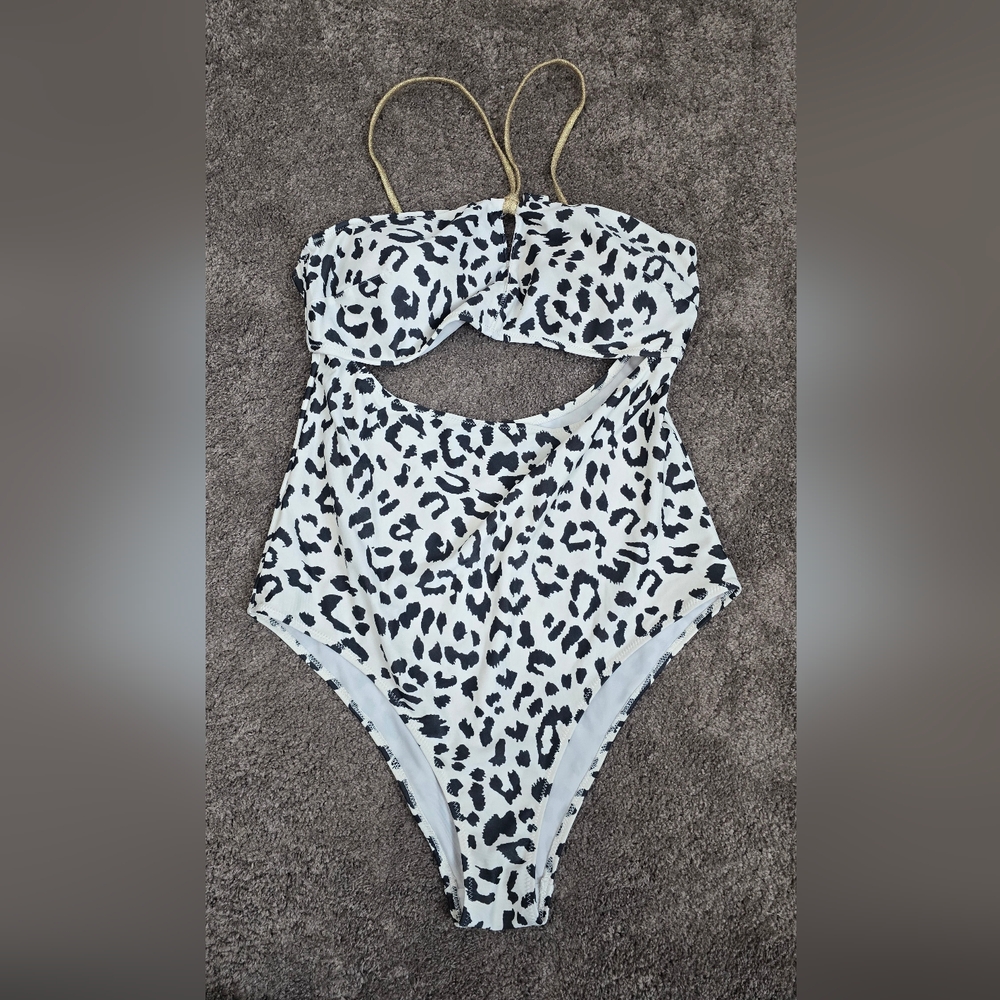 Leopard Print Cutout Swimsuit